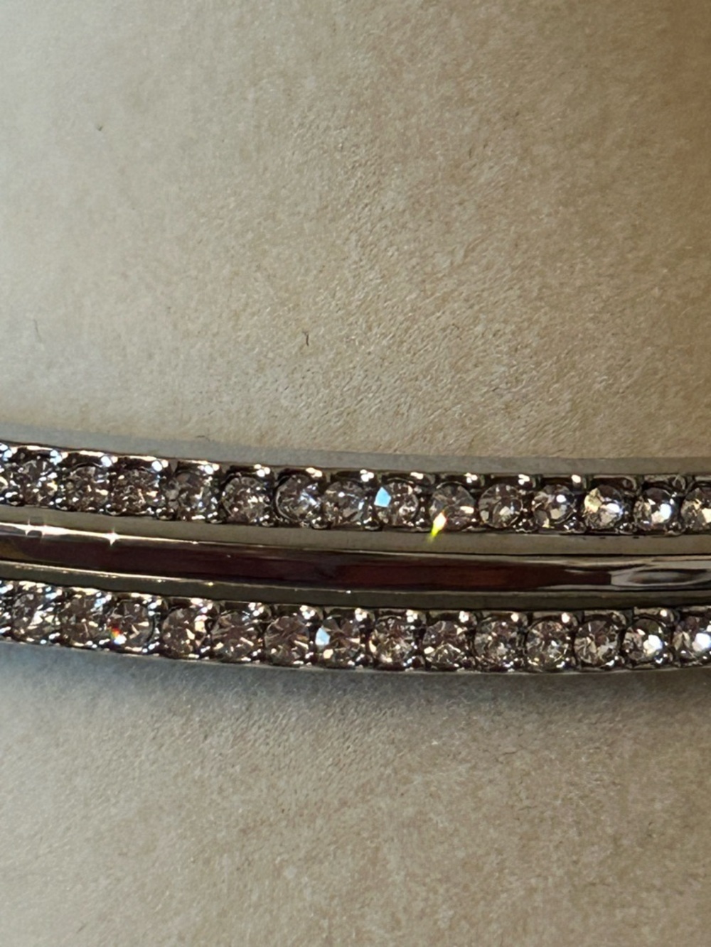 NWT! Givenchy Silver-Tone Crystal Double-Row Bangle Bracelet - Picture 4 of 10